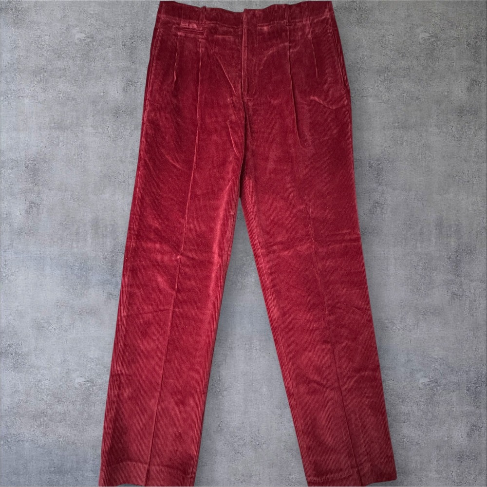 VTG Henry Grethel Corduroy Pants 32x32 Teal Pleated 100% Cotton Taiwan Pristine